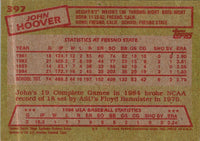 1985 Topps John Hoover #397 Rookie