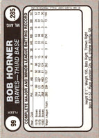 1981 Fleer Star Stickers Bob Horner #99