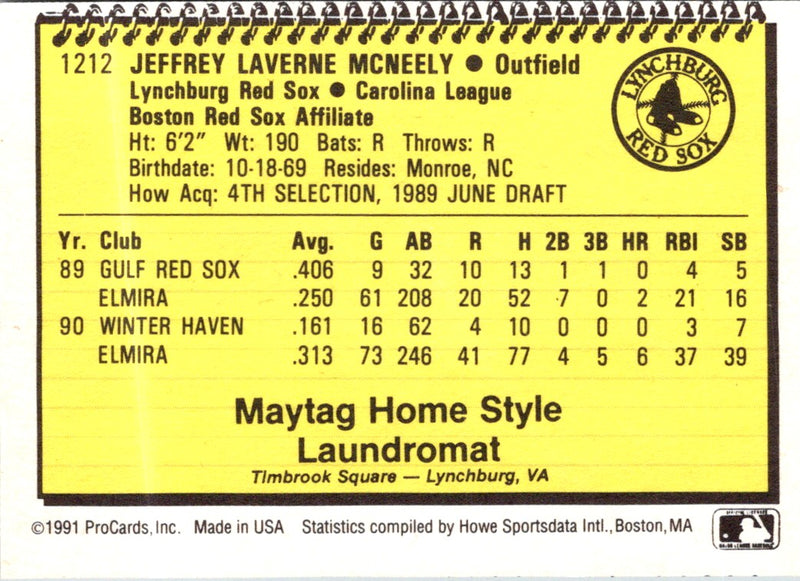1991 ProCards Jeff McNeely