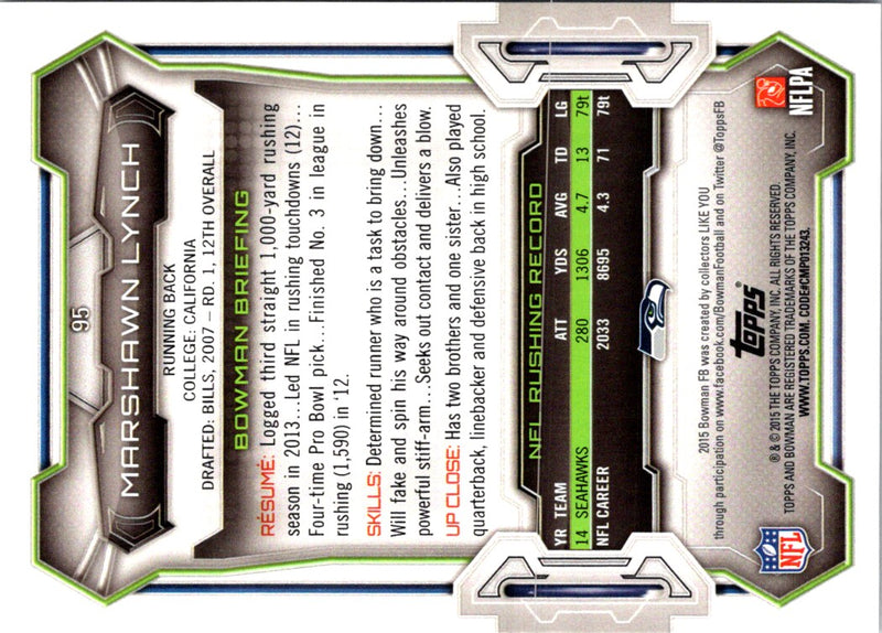 2015 Bowman Marshawn Lynch