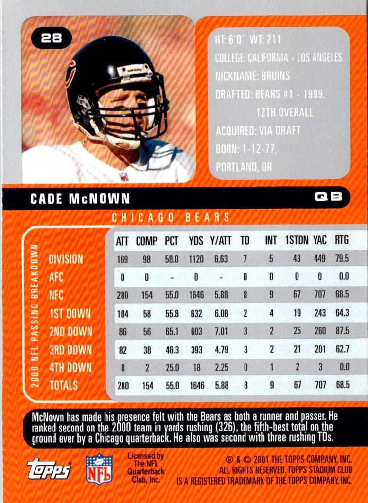 2001 Stadium Club Cade McNown