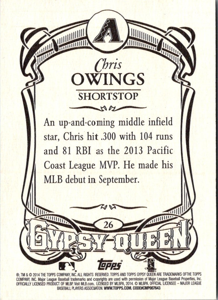 2014 Topps Gypsy Queen Chris Owings