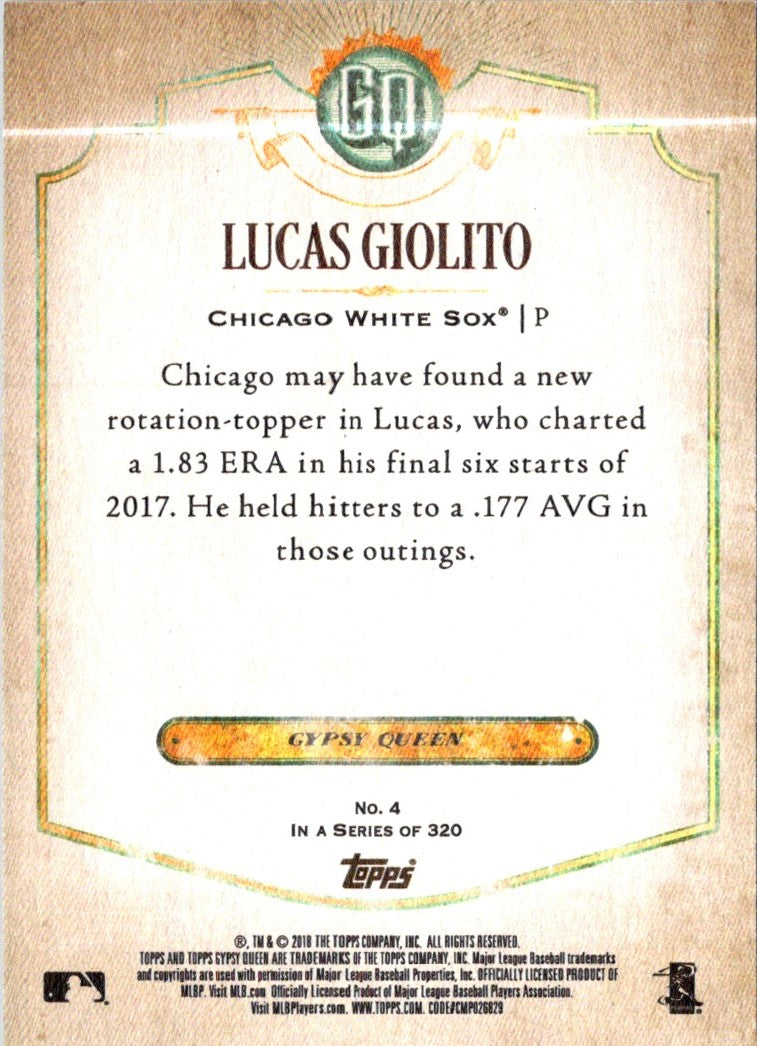2018 Topps Gypsy Queen Lucas Giolito