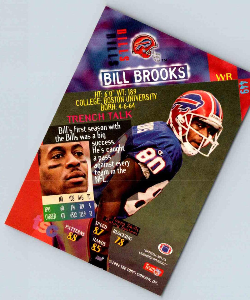 1994 Topps Stadium Club Football Bill Brooks