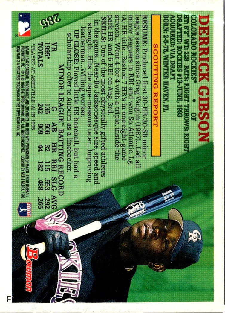 1996 Bowman Derrick Gibson