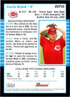 2005 Bowman Chrome Draft Picks & Prospects Zach Ward #BDP35 Rookie