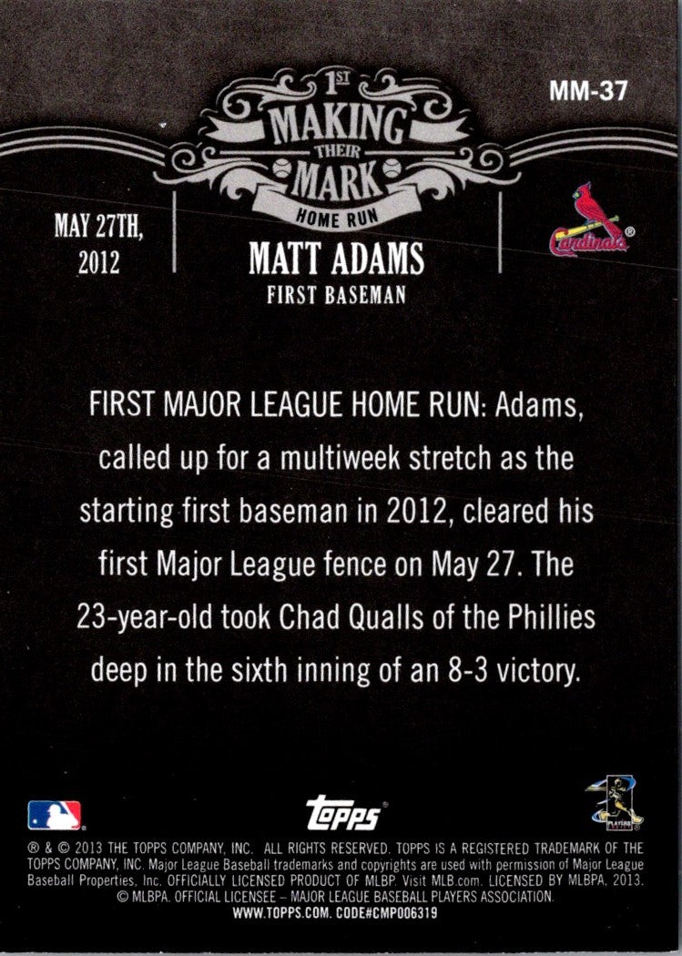 2013 Topps Update Making Their Mark Matt Adams