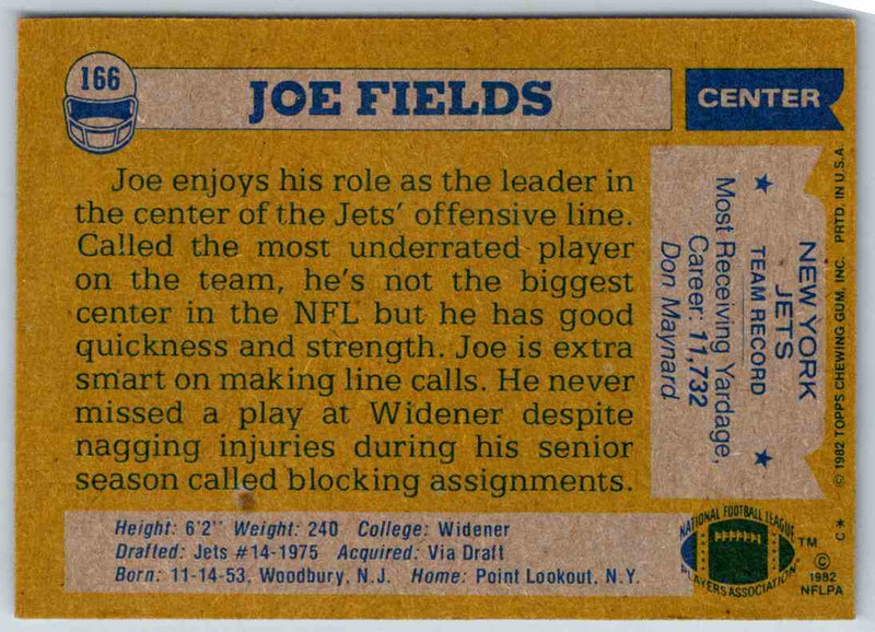 1982 Topps Joe Fields