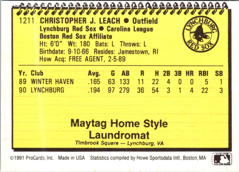1991 ProCards Chris Leach