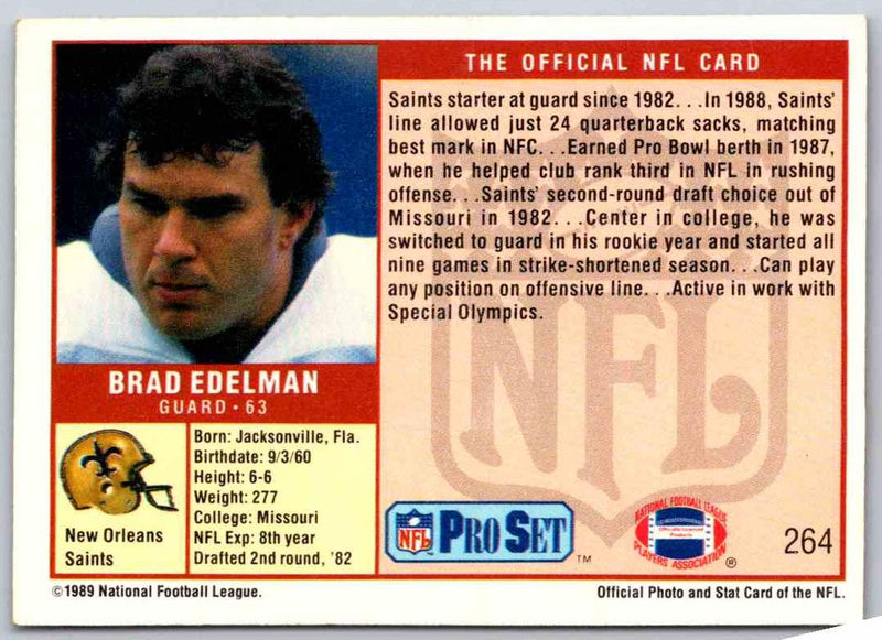 1989 NFL Proset Brad Edelman