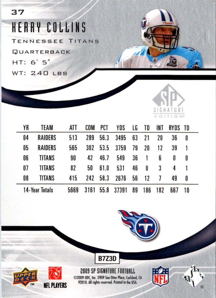 2009 SP Signature Kerry Collins