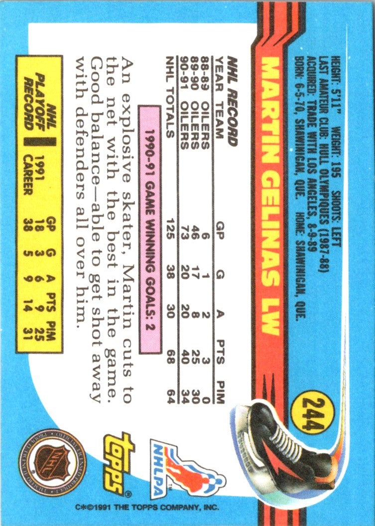 1991 Topps Martin Gelinas