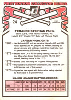 1981 Donruss Terry Puhl #24