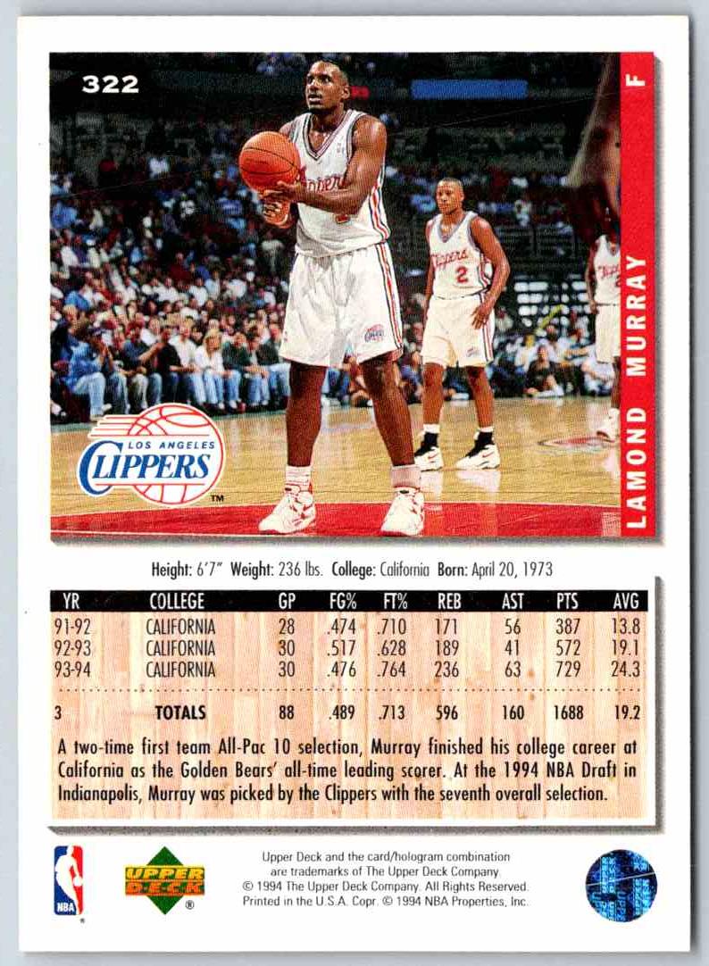 1993 Upper Deck Lamond Murray