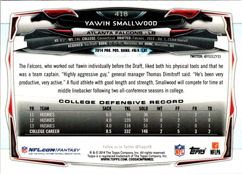 2014 Topps Yawin Smallwood