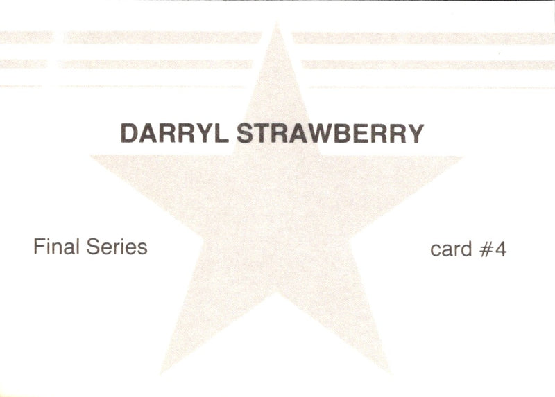 1988 Final Series Black Border (unlicensed) Darryl Strawberry