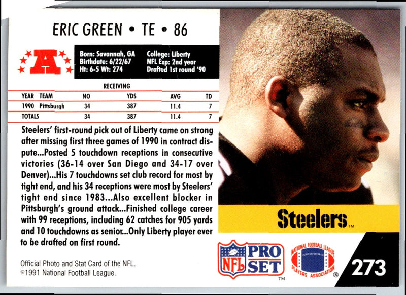 1991 Pro Set Eric Green