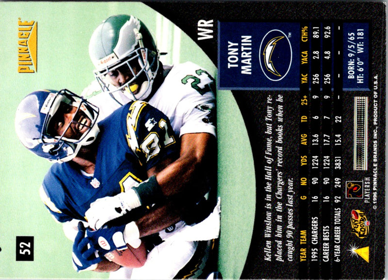 1996 Pinnacle Tony Martin