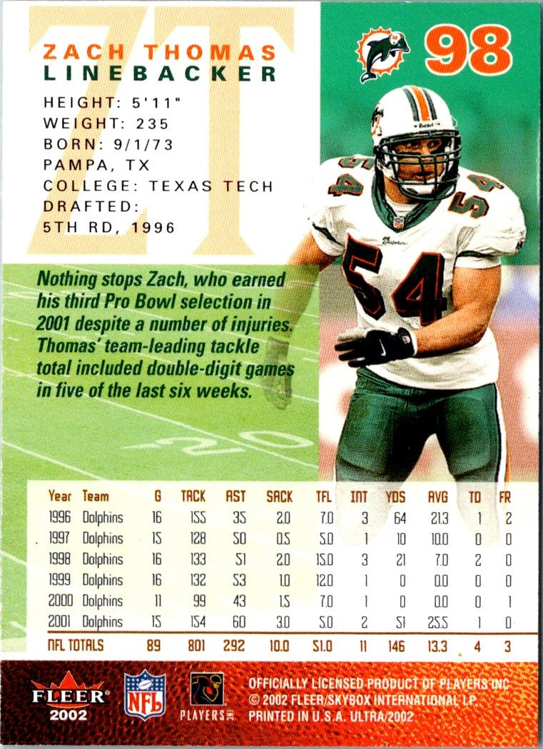 2002 Ultra Zach Thomas