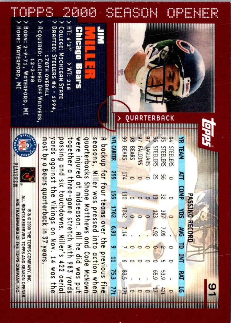 2000 Topps Season Opener Jim Miller