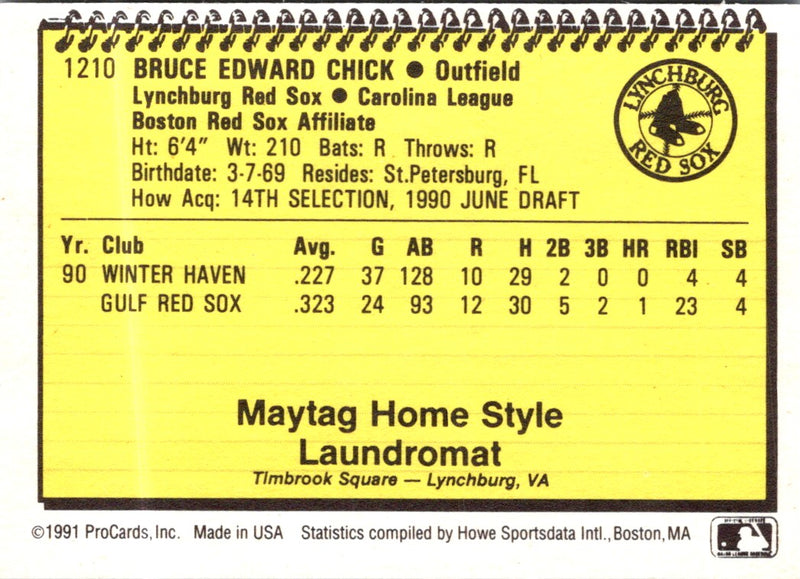 1991 ProCards Bruce Chick