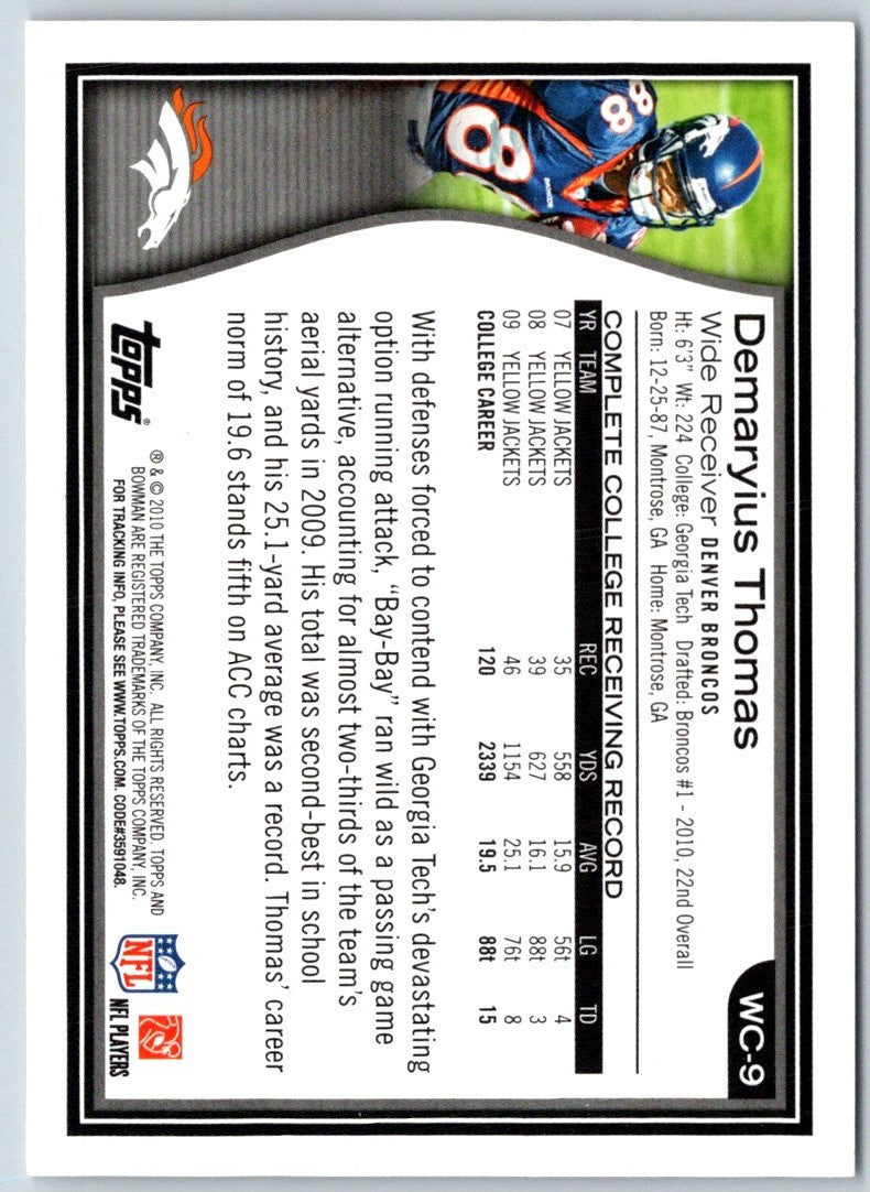 2010 Topps Bowman Wal-Mart Exclusive Demaryius Thomas