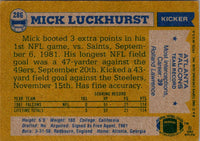 1982 Topps Mick Luckhurst #286 Rookie EX