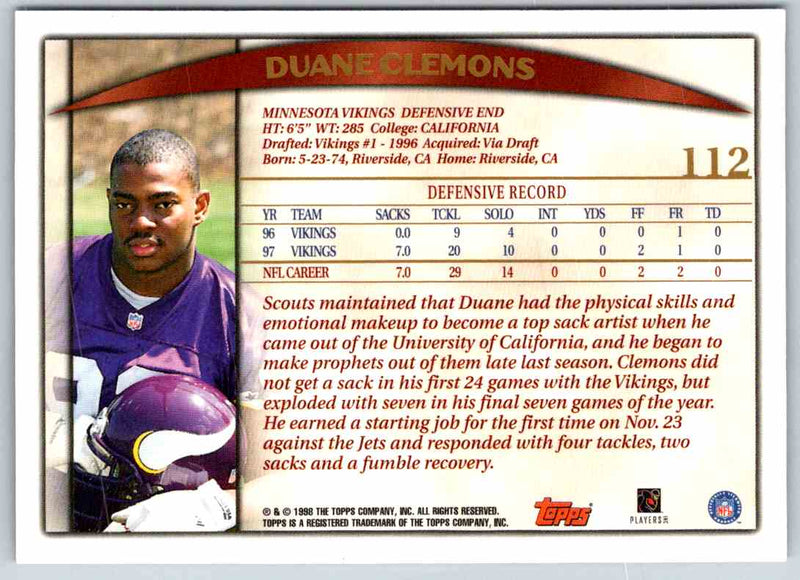 1998 Topps Duane Clemons