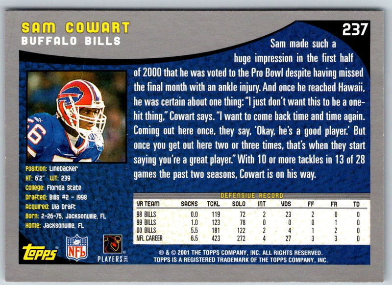 2001 Topps Sam Cowart