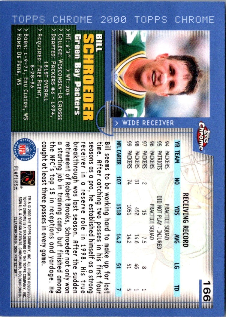 2000 Topps Chrome Bill Schroeder