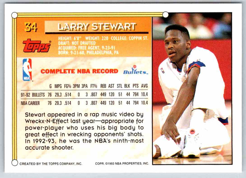 1993 Topps Larry Stewart