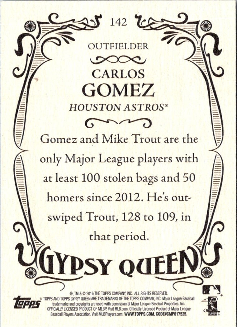 2016 Topps Gypsy Queen Carlos Gomez