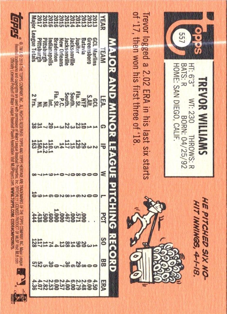 2018 Topps Heritage Trevor Williams