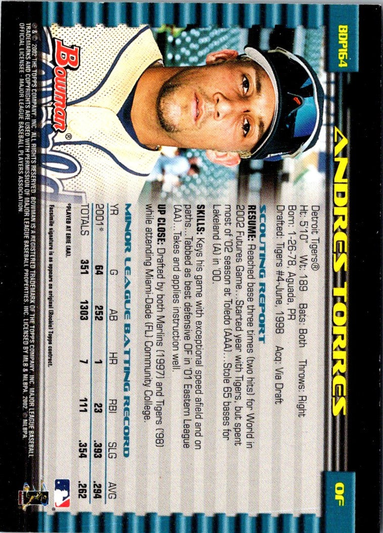 2002 Bowman Draft Picks & Prospects Andres Torres