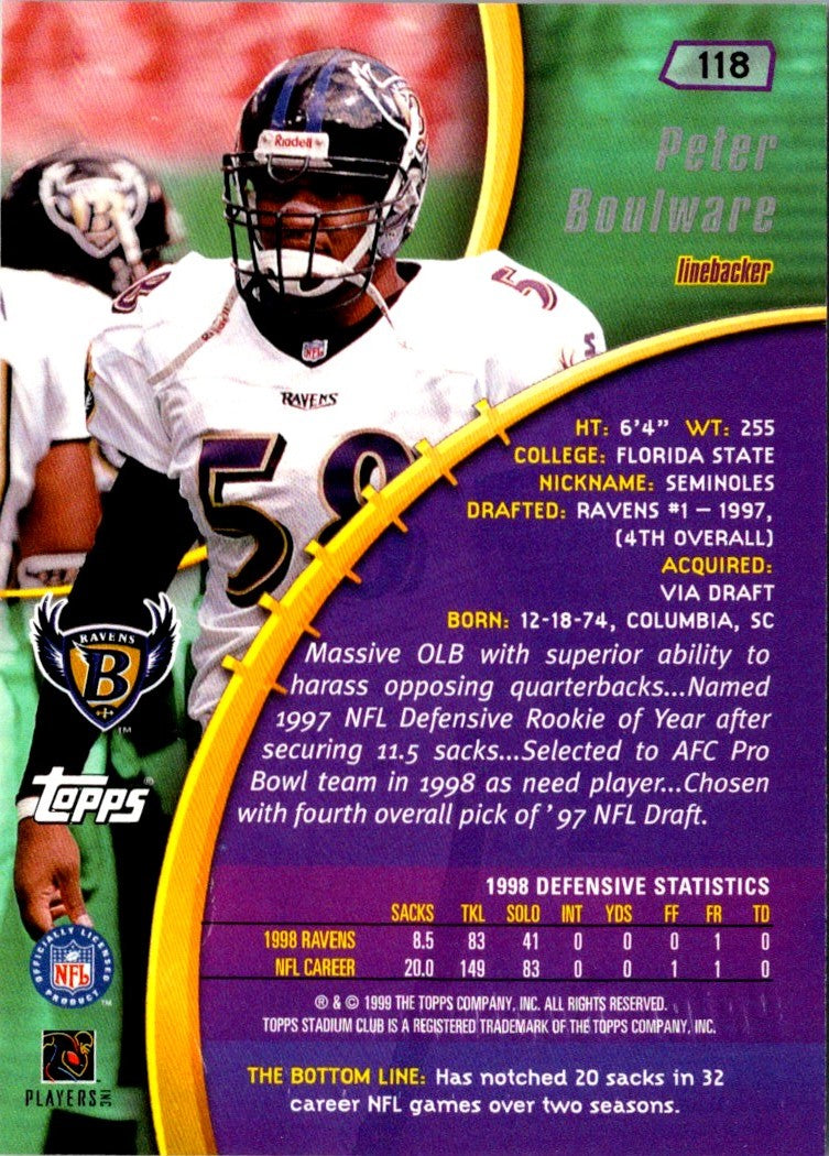 1999 Stadium Club Peter Boulware