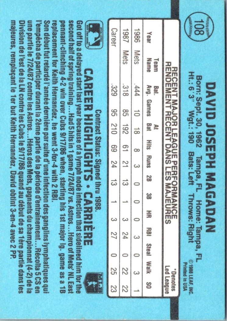 1988 Leaf Dave Magadan