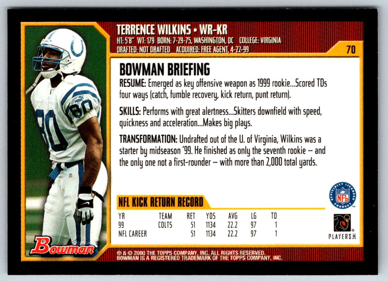 2000 Bowman Terrence Wilkins