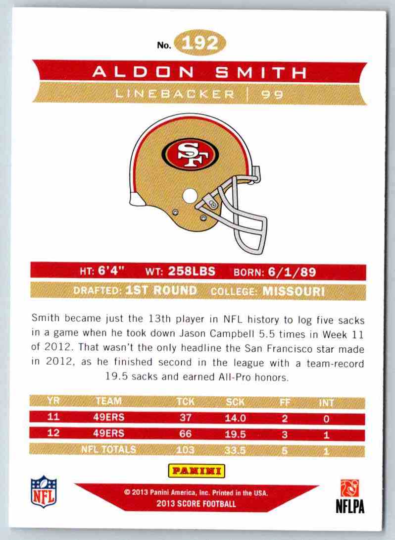 2013 Score Aldon Smith