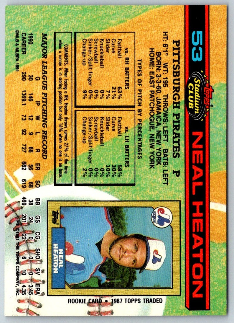 1991 Stadium Club Neal Heaton