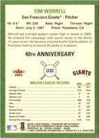 2003 Fleer Tradition Update Tim Worrell #U32