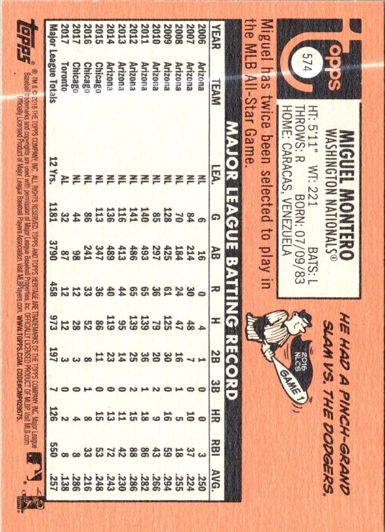 2018 Topps Heritage Miguel Montero