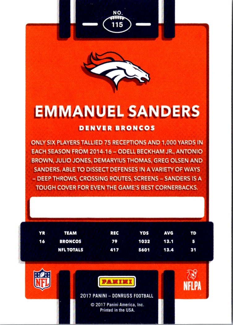 2017 Donruss Emmanuel Sanders