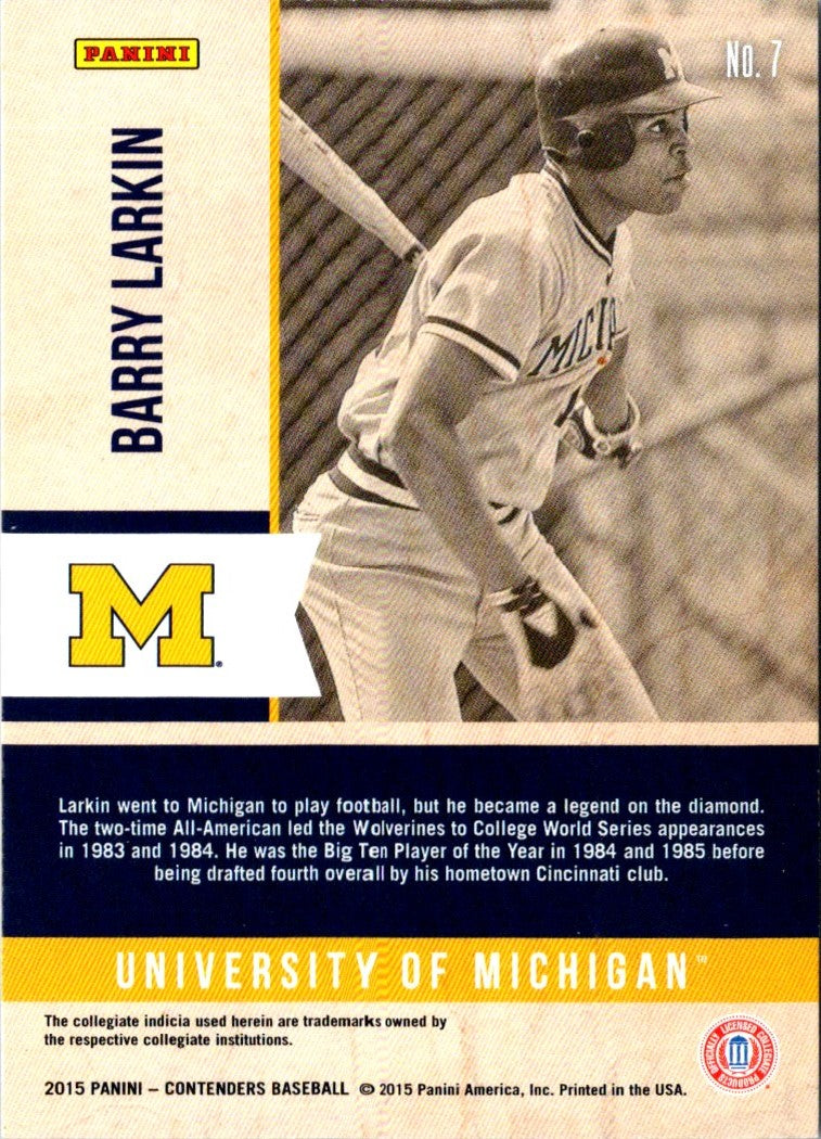 2015 Panini Contenders Old School Colors Barry Larkin