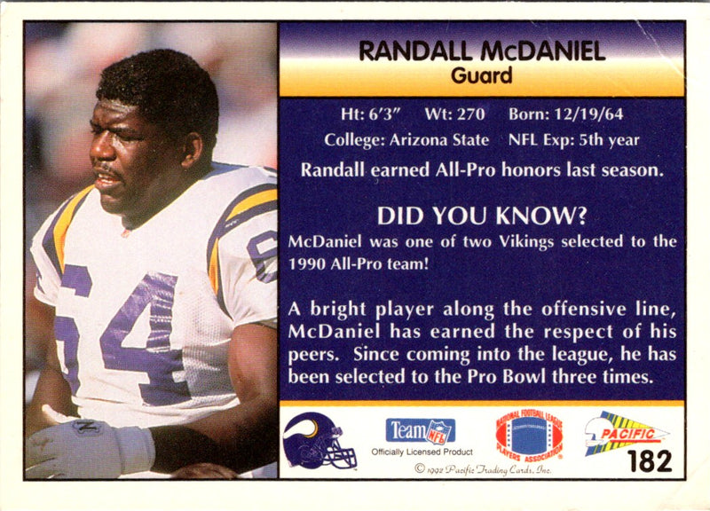 1992 Pacific Randall McDaniel
