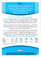 2008 Bowman Prospects Anthony Claggett #BP12