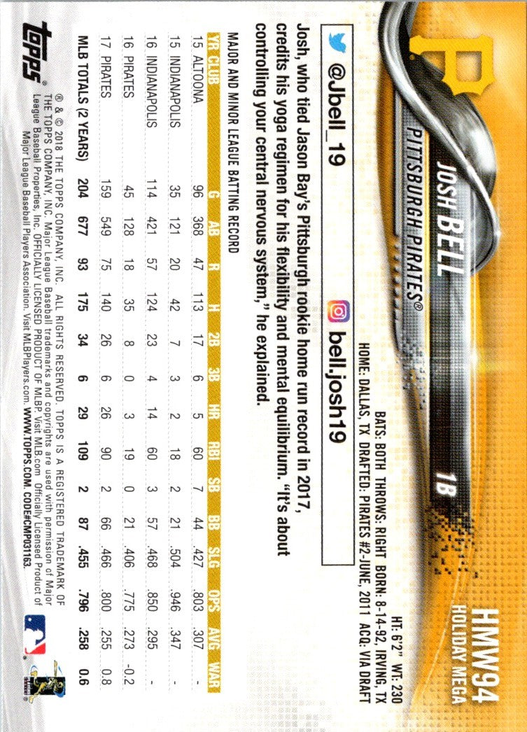 2018 Topps Holiday Josh Bell