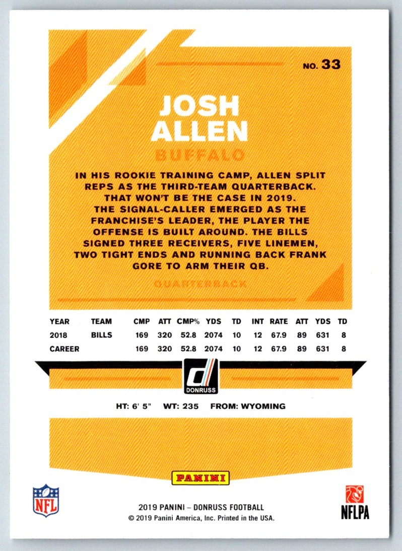 2019 Donruss Josh Allen