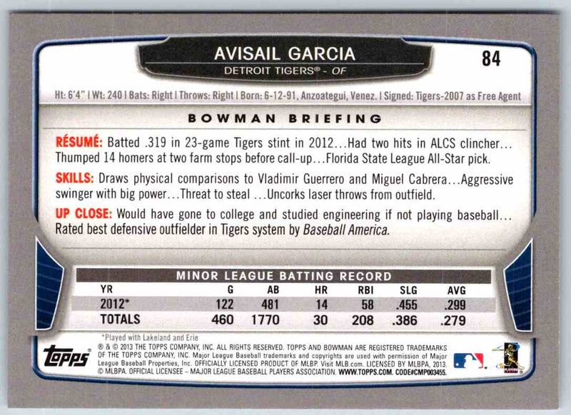 2013 Bowman Avisail Garcia