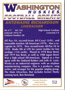 1992 Pacific Greats Washington Huskies Antowaine Richardson