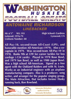 1992 Pacific Greats Washington Huskies Antowaine Richardson #52